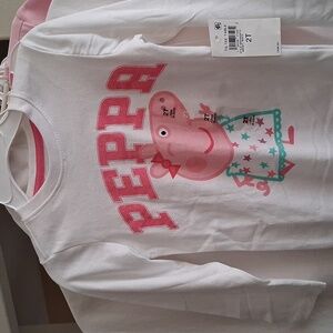 Epic Threads Peppa Pig White and Pink Long Sleeve Tee